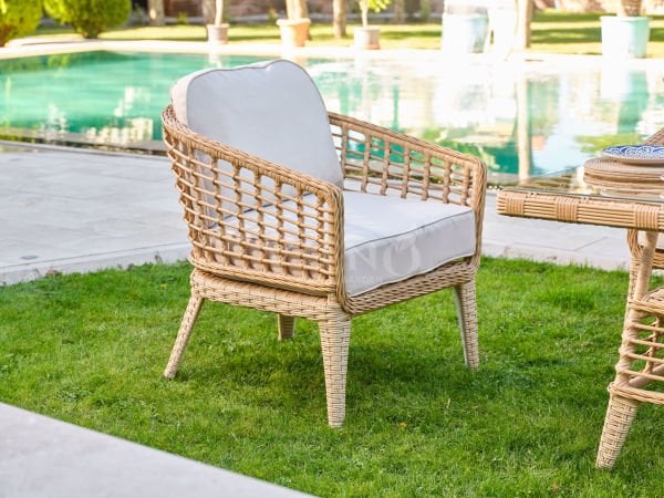 Rodos Rattan Bahçe Balkon Oturma Grubu Cappuccino