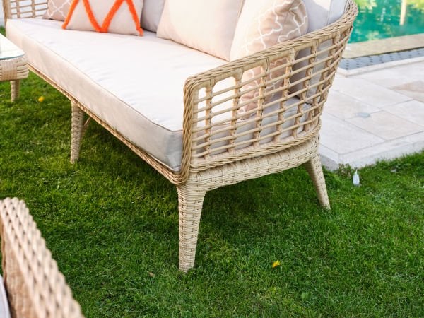 Rodos Rattan Bahçe Balkon Oturma Grubu Cappuccino