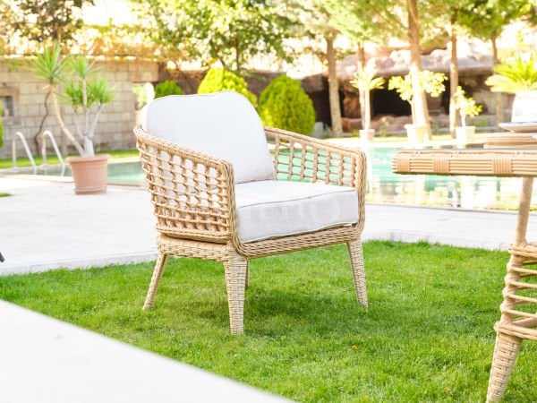 Rodos Rattan Bahçe Balkon Oturma Grubu Cappuccino