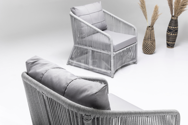 Porto Bahçe Balkon Oturma Grubu (3+1+1) Gri